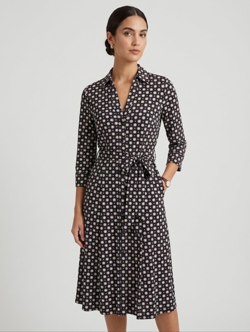 Ann Taylor Vintage Black Wrap Style Dress